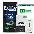 Gerador de Energia Solar Hibrido Luxpower com Bateria Telhado Fibro Parafuso Madeira SGF 15,4KWP FINAME 550W ECO HIBRIDO 10KW 220V DC48V BAT. LITIO 14,3kWh
