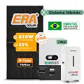 Gerador de Energia Solar Hibrido Luxpower com Bateria Telhado Fibro Parafuso Madeira SGF 17,36KWP ERA BIF 620W ECO HIBRIDO 10KW 220V DC48V BAT. LITIO 14,3kWh