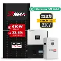 Gerador de Energia Solar Off Grid Interativo Luxpower Telhado Metálico Mini Trilho SGF 19,52KWP RONMA 610W SNA-BR 5KW AC TRIF. 220V DC48V BAT. LITIO 15,36kWh