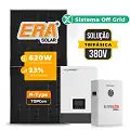 Gerador de Energia Solar Off Grid Interativo Luxpower Telhado Fibro Parafuso Metal SGF 27,28KWP ERA 620W WPV 5KW AC TRIF. 380V DC48V BAT. LITIO 20,48kWh