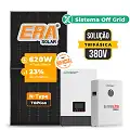 Gerador de Energia Solar Off Grid Interativo Luxpower Telhado Cerâmico Gancho SGF 27,28KWP ERA BIF 620W WPV 5KW AC TRIF. 380V DC48V BAT. LITIO 20,48kWh