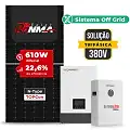 Gerador de Energia Solar Off Grid Interativo Luxpower Sem Estrutura SGF 26,84KWP RONMA 610W WPV 5KW AC TRIF. 380V DC48V BAT. LITIO 20,48kWh