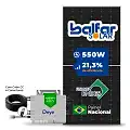 Gerador de Energia Solar Microinversor DEYE Telhado Metálico Mini Trilho SGF 13,2KWP BALFAR FINAME 550W SUN 2.25KW 4MPPT MONO 220V COM CABO