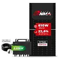 Gerador de Energia Solar Microinversor Growatt Telhado Fibro Parafuso Metal SGF 2,44KWP RONMA 610W BIFACIAL NEO 2.25KW 4MPPT MONO 220V COM CABO