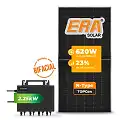 Gerador de Energia Solar Microinversor Growatt Telhado Fibro Parafuso Metal SGF 12,40KWP ERA BIFACIAL 620W NEO 2.25KW 4MPPT MONO 220V