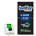 Gerador de Energia Solar On Grid Growatt Telhado Fibro Parafuso Madeira SGF 3,30KWP BALFAR FINAME 550W MIC X2 3KW 1MPPT MONO 220V