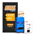 Gerador de Energia Solar Off Grid Interativo Must Telhado Metálico Mini Trilho SGF 4,96KWP ERA BLACK 620W PV29 LHP 5KW AC120V DC48V BAT. LITIO