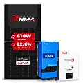 Gerador de Energia Solar Off Grid Interativo Must Sem Estrutura SGF 4,88KWP RONMA 610W PV29 LHP 5KW AC120V DC48V BAT. LITIO 5.12KWH 100A