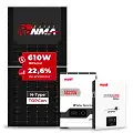 Gerador de Energia Solar Off Grid Interativo Must Sem Estrutura SGF 7,32KWP RONMA 610W PV29 HP 5KW AC220V DC48V BAT. LITIO 5.12KWH 100A