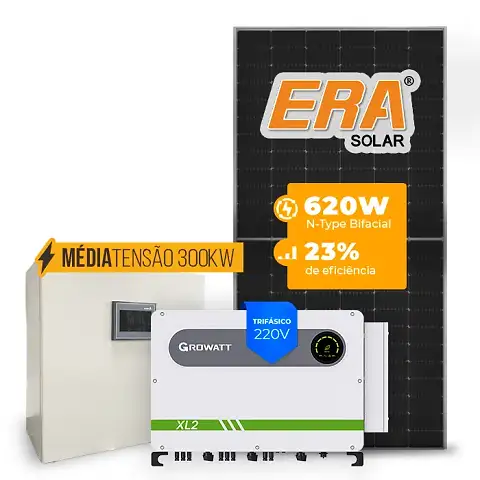 Gerador de Energia Solar Mercado Livre Growatt Média Tensão Sem Estrutura SGF 114,08KWP ERA N-TYPE MONO 620W MAX XL2 75KW 8MPPT TRIF 220V