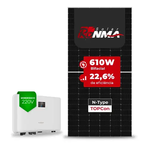 Gerador de Energia Solar On Grid Sungrow Sem Estrutura SGF 8,54KWP RONMA 610W BIFACIAL SG RS-L 6KW 2MPPT MONO 220V