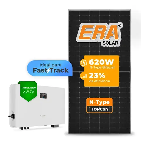 Gerador de Energia Solar On Grid Sungrow Sem Estrutura SGF 7,44KWP ERA N-TYPE MONO 620W SG RS-L 7.5KW 2MPPT FAST TRACK MONO 220V