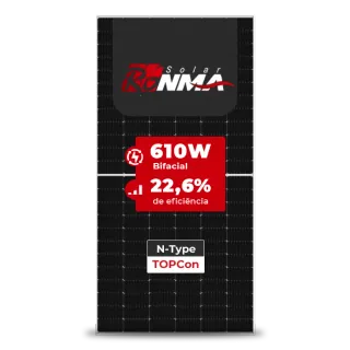 Painel Solar Ronma RM-610W-132TB BIFACIAL N-TYPE 610W HALF CELL