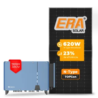 Gerador de Energia Solar On Grid Solplanet Telhado Fibro Parafuso Madeira SGF 81,84KWP ERA N-TYPE MONO 620W ASW 75KW 8MPPT TRIF 380V
