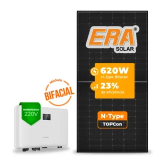 Gerador de Energia Solar On Grid Sungrow Telhado Fibro Parafuso Metal SGF 4,96KWP ERA BLACK FRAME 620W SG RS-L 5KW 2MPPT MONO 220V