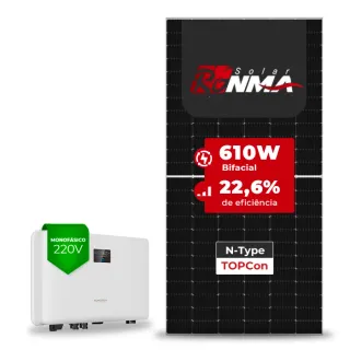 Gerador de Energia Solar On Grid Sungrow Sem Estrutura SGF 4,88KWP RONMA 610W BIFACIAL SG RS-L 5KW 2MPPT MONO 220V