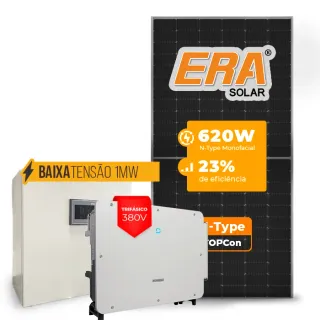 Gerador de Energia Solar Mercado Livre Sungrow Baixa Tensão Sem Estrutura SGF 838,24KWP ERA N-TYPE MONO 620W SG P2 75KW 8MPPT TRIF 380V