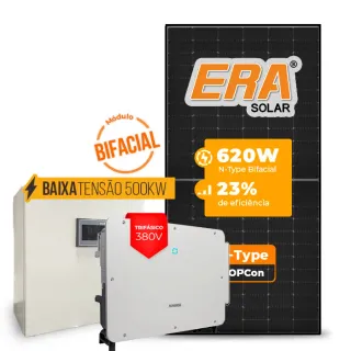 Gerador de Energia Solar Mercado Livre Sungrow Baixa Tensão Sem Estrutura SGF 595,20KWP ERA BLACK FRAME 620W SG P2 75KW 8MPPT TRIF 380V