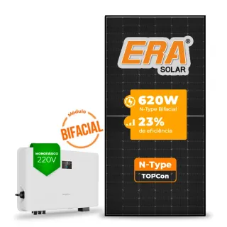 Gerador de Energia Solar On Grid Sungrow Telhado Fibro Parafuso Metal SGF 11,16KWP ERA BLACK FRAME 620W SG RS-L 10KW 3MPPT MONO 220V
