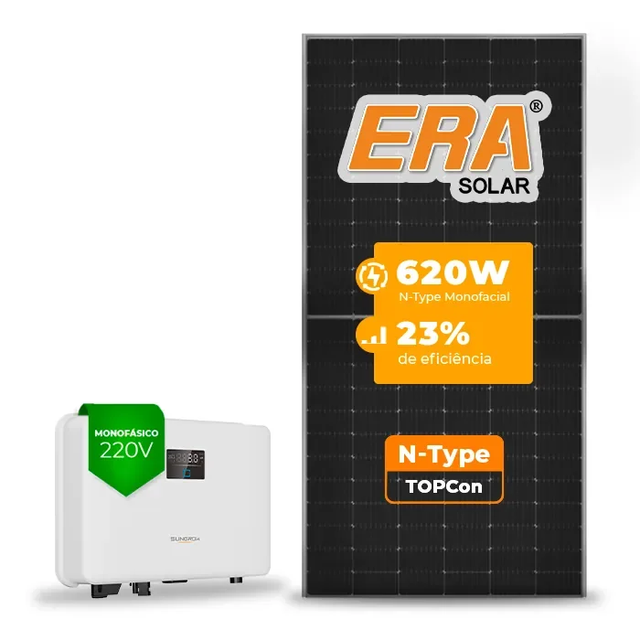 Gerador de Energia Solar On Grid Sungrow Laje Inclinação SGF 3,72KWP ERA N-TYPE MONO 620W SG RS-L 3KW 1MPPT MONO 220V